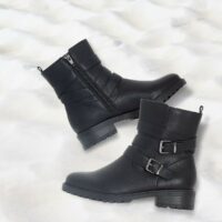 Boots motardes double brides Noir LA REDOUTE COLLECTIONS