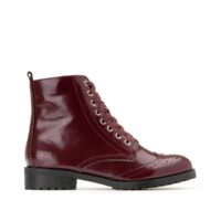 Boots vernis talon plat Bordeaux ou Noir LA REDOUTE COLLECTIONS