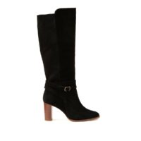 Bottes en cuir talon haut Noir ANAKI