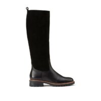 Bottes en cuir talon plat semelle crantée Camel ou Noir LA REDOUTE COLLECTIONS