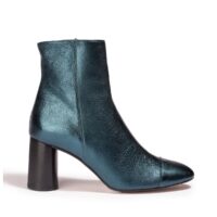 Bottines à talon en cuir métallisé Bleu ANAKI