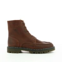 Bottines cuir Deckboot Marron Foncé Kickers