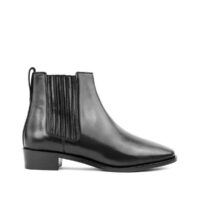 Bottines élastiquées en cuir lisse 69 Noir RIVECOUR