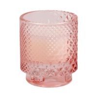 Bougie en verre ciselé rose Maisons du Monde