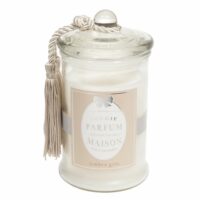 Bougie en verre parfum ambre blanche H 15 cm CLASSIQUE Maisons du Monde