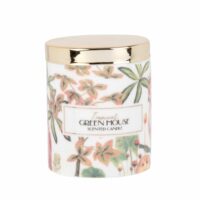 Bougie parfumée en céramique imprimé tropical Maisons du Monde