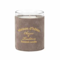 Bougie parfumée en velours imprimé doré Maisons du Monde