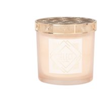 Bougie parfumée rose en verre et métal doré Maisons du Monde