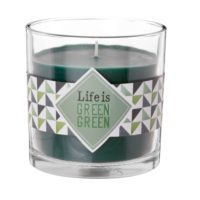 Bougie parfumée verte en verre imprimé Maisons du Monde