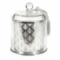 Bougie sous cloche argent H 18 cm ART DÉCO Maisons du Monde