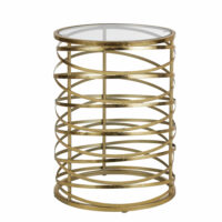 Bout de canapé spirale en métal doré et verre Maisons du Monde