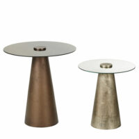 Bouts de canapé en verre et métal coloris bronze et argenté (x2) Maisons du Monde