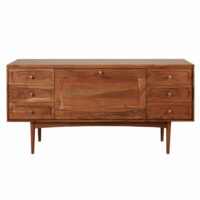 Buffet 1 porte 6 tiroirs en acacia massif Tony Maisons du Monde