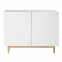 Buffet 2 portes blanc et pieds en chêne Artic Maisons du Monde