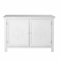 Buffet 2 portes en sapin blanc décor en relief Bianca Maisons du Monde