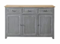 Buffet 3 portes 3 tiroirs gris Honorine Maisons du Monde