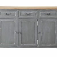 Buffet 3 portes 3 tiroirs gris Honorine Maisons du Monde