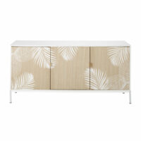 Buffet 3 portes bicolore imprimé feuillage blanc Caracas Maisons du Monde