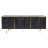 Buffet enfilade 2 portes 3 tiroirs en manguier massif noir Jagger Maisons du Monde