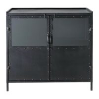 Buffet indus vitré en métal noir L 87 cm Edison Maisons du Monde