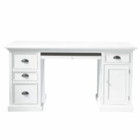 Bureau 1 porte 4 tiroirs blanc Newport Maisons du Monde