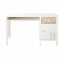 Bureau 1 tiroir 1 porte en pin blanc Marin Maisons du Monde