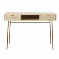 Bureau 2 tiroirs cannage en rotin Solstice Maisons du Monde