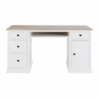 Bureau 4 tiroirs 1 porte blanc Mila Maisons du Monde