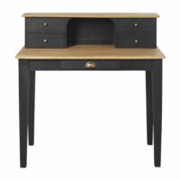 Bureau 5 tiroirs en manguier gris ardoise Cezanne Maisons du Monde