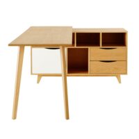 Bureau d'angle 1 porte 2 tiroirs Poppins Maisons du Monde