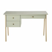 Bureau enfant 1 porte 2 tiroirs vert pieds en chêne Suzon Maisons du Monde