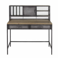 Bureau indus 1 porte 2 tiroirs en métal et sapin Gamer Maisons du Monde