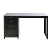 Bureau indus 4 tiroirs en métal noir Loft Maisons du Monde