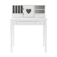 Bureau secrétaire 1 porte 3 tiroirs blanc Valentine Maisons du Monde