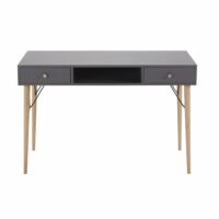 Bureau vintage 2 tiroirs gris anthracite Zen Market Maisons du Monde