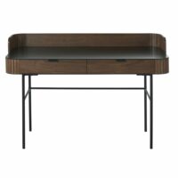 Bureau vintage 2 tiroirs pieds en métal noir Spiga Maisons du Monde