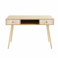 Bureau vintage 2 tiroirs rose pâle à motifs Maya Maisons du Monde