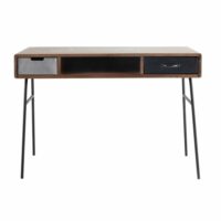 Bureau vintage en manguier massif et métal Lenox Maisons du Monde