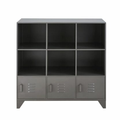 Cabinet de rangement 3 portes en métal gris Safari Maisons du Monde