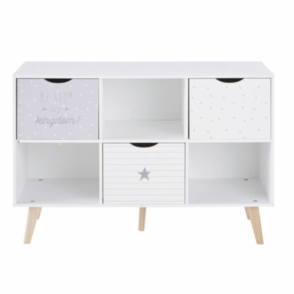 Cabinet de rangement 3 tiroirs gris et blanc à motifs Dreams Maisons du Monde