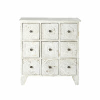 Cabinet de rangement 9 tiroirs blanc motifs arabesques Gloria Maisons du Monde