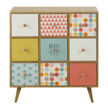 Cabinet de rangement 9 tiroirs multicolore Alix Maisons du Monde