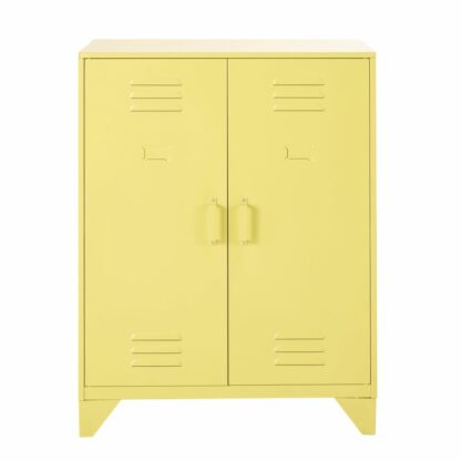 Cabinet de rangement indus 2 étagères en métal jaune Sunset Maisons du Monde