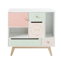 Cabinet de rangement vintage enfant 1 porte 4 tiroirs Bucolique Maisons du Monde