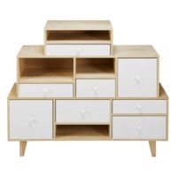 Cabinet déstructuré 8 tiroirs en paulownia blanc Spring Maisons du Monde