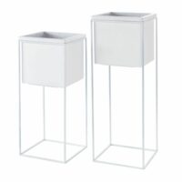 Cache-pots en fibre de verre et métal blancs H78 (x2) Maisons du Monde