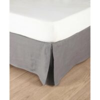 Cache-sommier 140x190 en lin lavé gris moyen Morphee Maisons du Monde