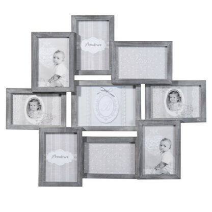 Cadre photo gris 9 vues 50 x 58 cm RELIEF Maisons du Monde