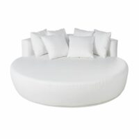 Canapé de jardin rond 2 places en textile enduit blanc Callisto Maisons du Monde