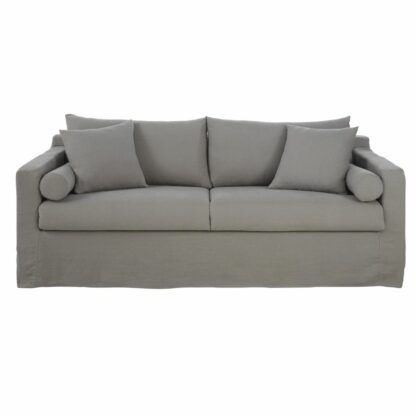 Canapé-lit 4 places en lin gris clair Francisco Maisons du Monde